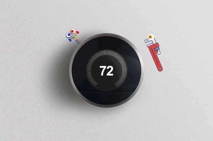 A modern smart thermostat for whole-home hvac system.